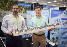 Fued Alle and Guillerma Baquero, J.Huete, showing the Hydroponic Systems products.  