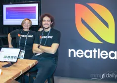 Shelly Best and Elmar Mair of Neatleaf. The Neatleaf Spyder moves above the plants to monitor the environment and plant health