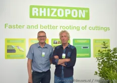Gerben Schouten and Kees Eigenraam from Rhizopon showing their product at the Greentech.
