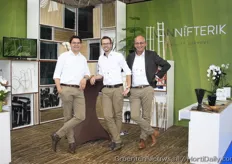 Van Nifterik's stand was all about bamboo. Left to right: Alex van Nifterik, Martin Cromwijk and Rene Ratterman.