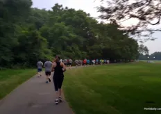 The run took of at 6:30 AM, therefor the photo is a bit blurry... With a high temperature and a high humidity at that time of the day already it wasn't an easy one! Almost 150 runners participated and Jon Vaughan finished first within 19:49 minutes.