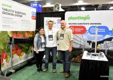 The new Plantlogic tabletop substrate growing system , shown by Alejandra Castellanos, Israel Holby & Michael Schmidt