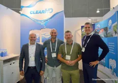 The team of ClearH2O came to GreenTech to promote biological water treatment with useful bacteria. At the photo: Erik Wijma, Ray Scheffel, Marco Breekweg and Arjan Spruijt.