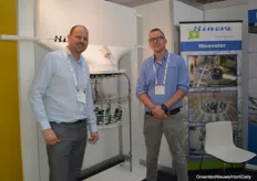 Hans Weisbeek and Jan Willem van Ostaay of Hinova. Jan Willem told us he answered a lot of questions about ventilation and climate, especially for cannabis cultivation. “A lightproof installation is extra important for the vulnerable crop.”
