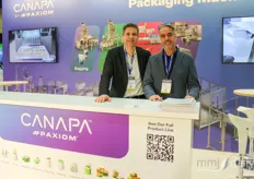 Nicholas Taraborelli and Anthony Delvisevo of Canapa by Paxiom, showcasing their automated packaging solutions