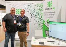Rene Liberra and Giles Parker of GrowerIQ, a cannabis management software platform that helps growers to stay compliant and lower operating costs