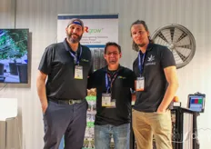 Tony Pavlakis and Mikhail Sagal of TSRgrow, with Jason Killing of Canaru. The company was presenting their new HarvestPRO container and even brought along a VR system so visitors could take an inside look at a cannabis grow.