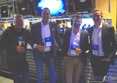 From the left: Arjan van der Meer and Olaf Mos with Dicans, Marinus Luiten with Priva and Thomas Wenneker with Codema enjoying some drinks