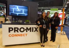 Mercedes Medina, Erin Rivers & Mathias Plourde with Promix, promoting Promix Connect: highly concentrated formulation designed to help professional growers to connect and improve the value of their crop.