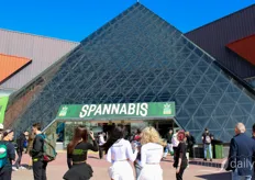 The entrance to the main hall of the Spannabis show.