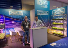 Paul Nelson and Stuart Allardice of INDO Lighting brought the new Vertilink fixture, developed for vertical farming