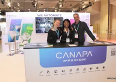 Malena Witter, Yarie Soumah and Anthony del Viscio of Canapa by Paxiom, which offers solutions to automate cannabis packaging.