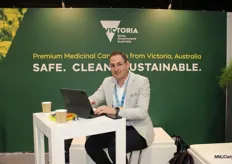 Sam Chester of Cann Group at the State Government of Victoria, Australia stand