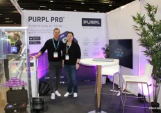 Mike Dorrmann and Csilla Burjan of Purpl Scientific. The company has a device (Purpl Pro) that grinds and tests cannabis flower for THC and CBD. The user gets the results on their phone.